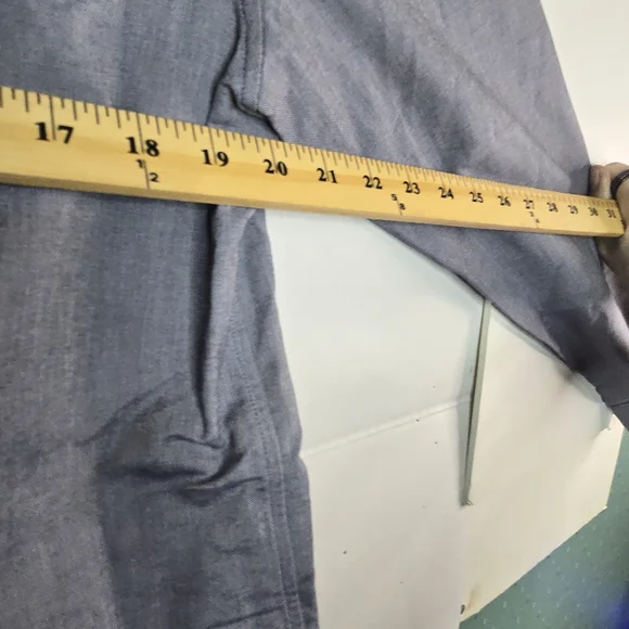 A.P.C. Dress Shirt Buttun Up Collar Blue Oxford Cut Long-sleeved Buttons On Cuff - Picture 8 of 11